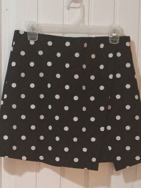 Black Polka Dot A-Line Skirt